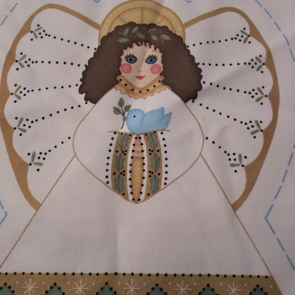 Angel pillow panel angel with bird - Picture 2 of 3